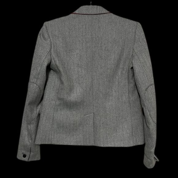 NWOT $118 GAP | The Academy |  Lined | Herringbone Blazer in Gray & White - Picture 3 of 8